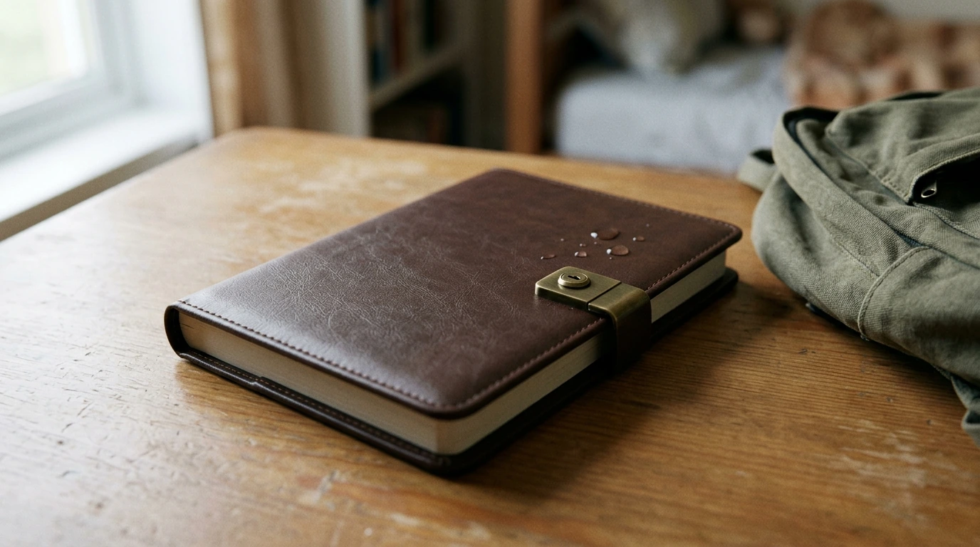 PU Leather Locking Diary: Water-Resistant Privacy Notebook